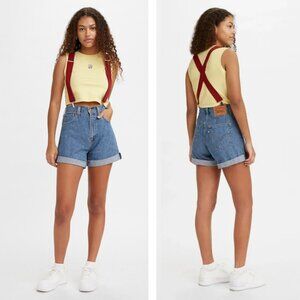 Levi's x Pokemon Misty's Cerulean Denim Shorts in Midwash Blue NO SUSPENDERS